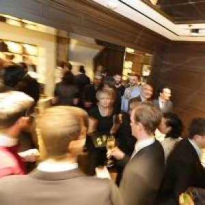 Guests mingling at one of HEDGE's high-end retail events